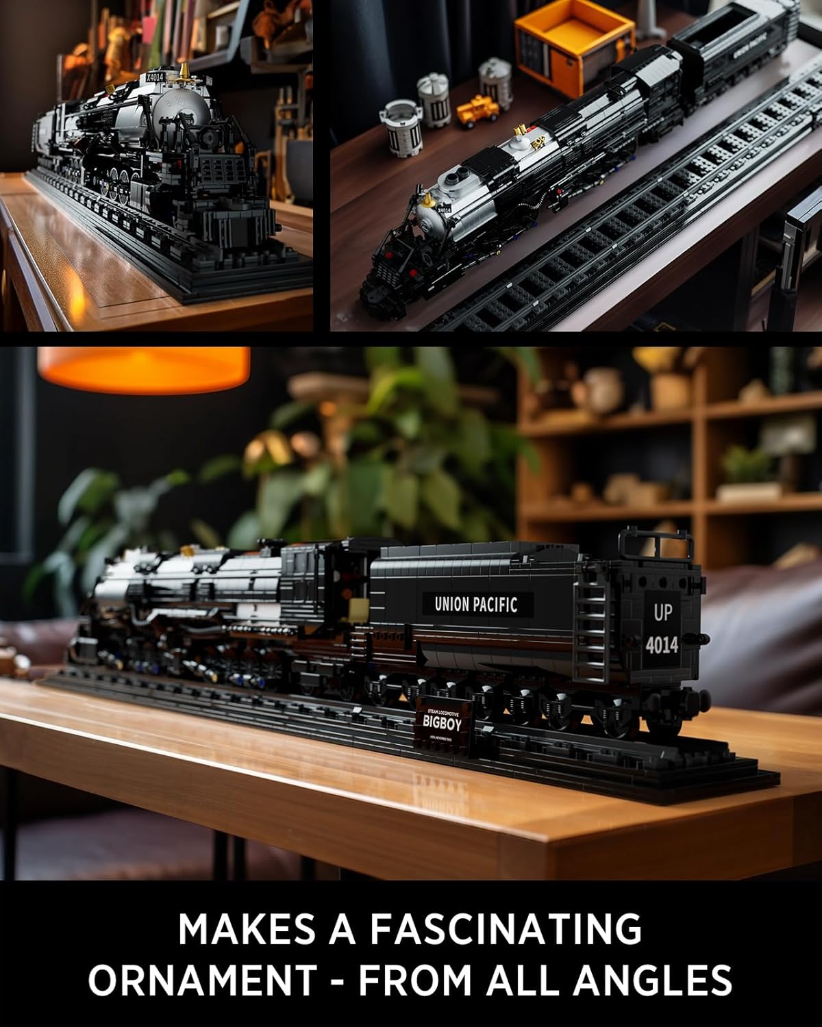 Train The Big Boy Locomotive, Steam Locomotive Building Block Set for Adults, Legendary Steam Train Display Kit for Gift Giving (1818 Pieces)