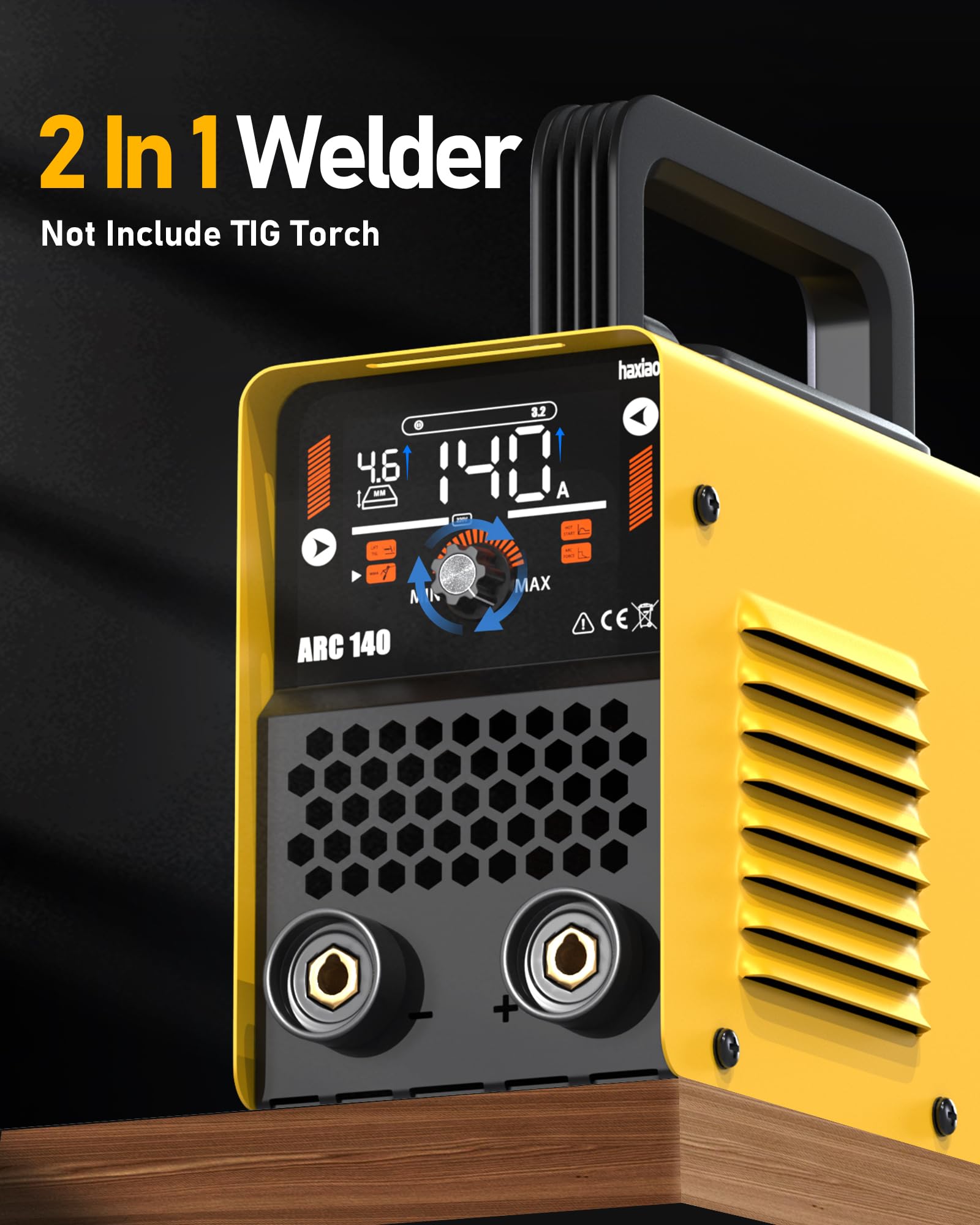 haxiaoer ARC Welder Machine 240V Full Kit - 140A 10 Welding Rods 2 in 1 MMA Lift TIG IGBT Stick Welder with Strap Digital Smart LCD Display Inverter Welding Machine Hot Start ARC Force VRD
