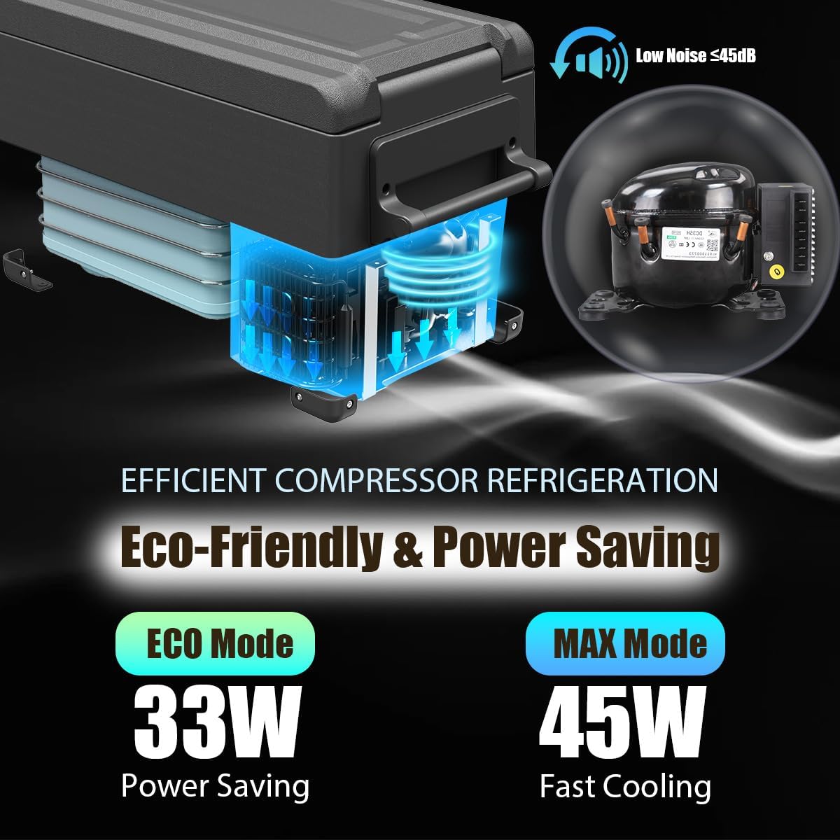 Alpicool CF45 45L Compressor Car Refrigerator, Portable Camping Fridge DC 12v Freezer for TruckCampervanRVBoat, -20℃ to 20℃