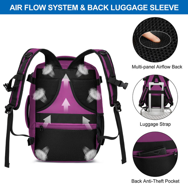 Cabin Bags 40x20x25 for Ryanair Underseat 20L Small Travel Hand Luggage Backpack Carry-ons Bag Cabin Size for Airplanes Flight Bag Travel Rucksack Fit 14 Inch Laptop with USB Charging Port-Black