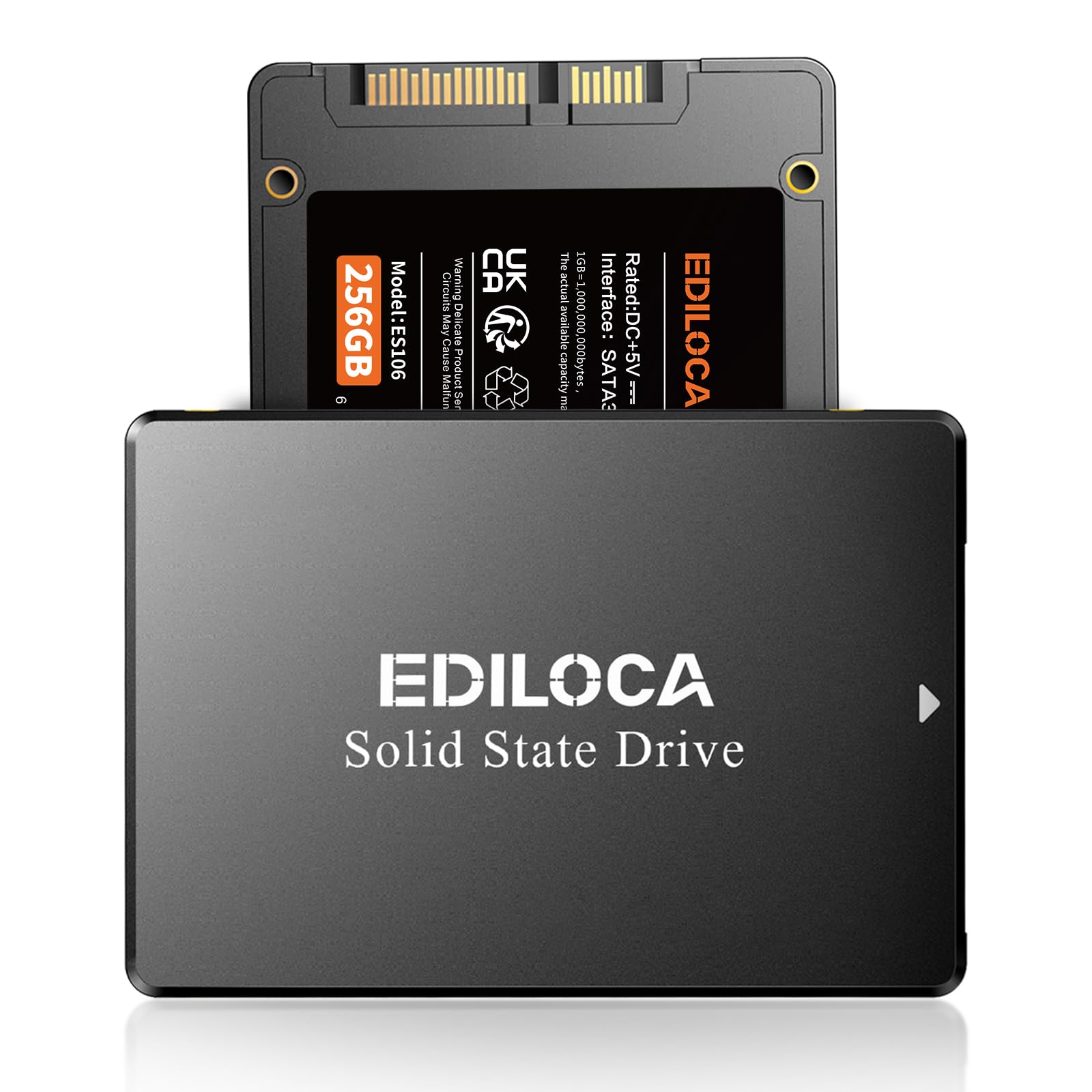 Ediloca 1TB SSD, Internal Solid State Drives, 2.5" SATA SSD 1TB, Up to 550MB/s, 3D NAND TLC, Compatible with Laptop & PC Desktop(ES106 Black)