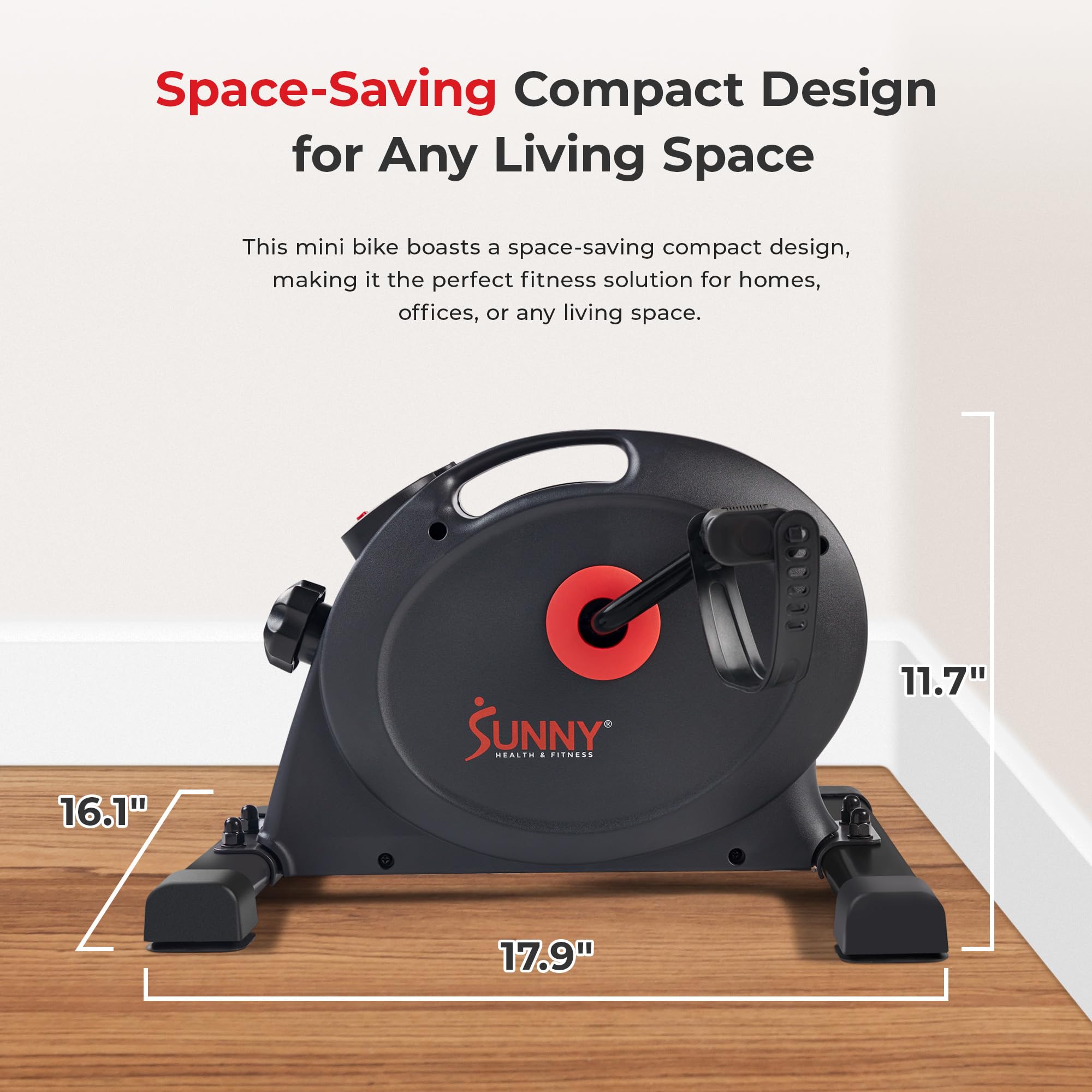 Sunny Health & Fitness Under Desk Dual Function Smart Mini Arm & Leg Pedal Exerciser Cycle Bikes with SunnyFit App Enhanced Bluetooth Connectivity -