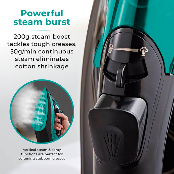 Tower T22008 CeraGlide Cordless Steam Iron with Ceramic Soleplate and Variable Steam Function, 2400 W, Purple