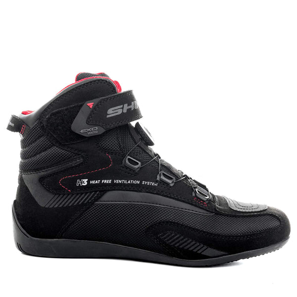 SHIMA EXO Vented, Motorbike Shoes for Women | Breathable, Reinforced Street Riding Shoes with ATOP Closure System, Ankle Support, Anti-Slip Sole, Gear Pad (Black, 6.5)