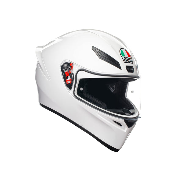 AGV - Helmet K1 S E2206, Full-face Motorbike Helmet, ECE, for Men, Racing Style with Spoiler, Air Intakes and Scratch Resistant Visor, 190° Field of View, with Intercom Ready, Black