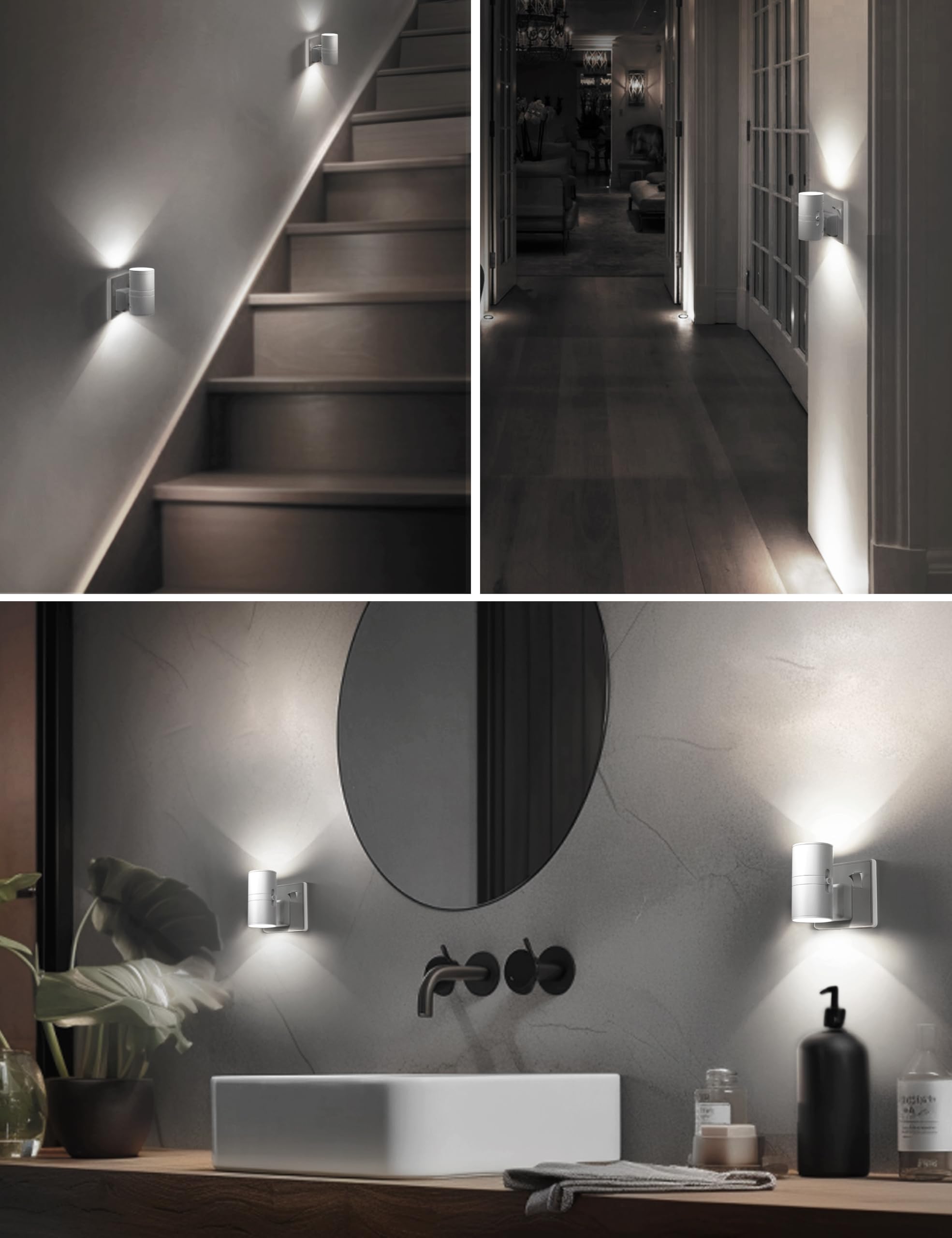 LOHAS-LED Night Light Plug In Wall,1 Pack, Modern Night Light with Dusk to Dawn Sensor, Adjustable Brightness 0-100LM, 3000K Warm White, Dimmable Night Light for Hallway Bathroom Bedroom Stair Toddler