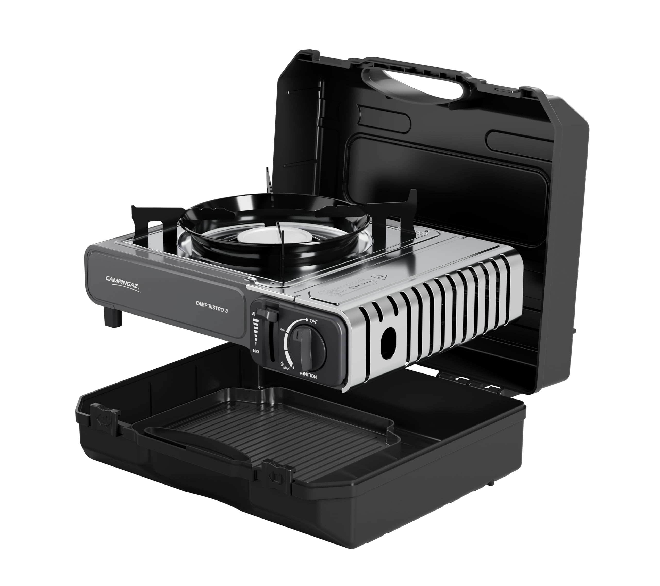 Campingaz Camp Bistro Stove, 1 burner, camping stove, 2200-watt capacity, compact outdoor cooker, includes carry case for easy transport