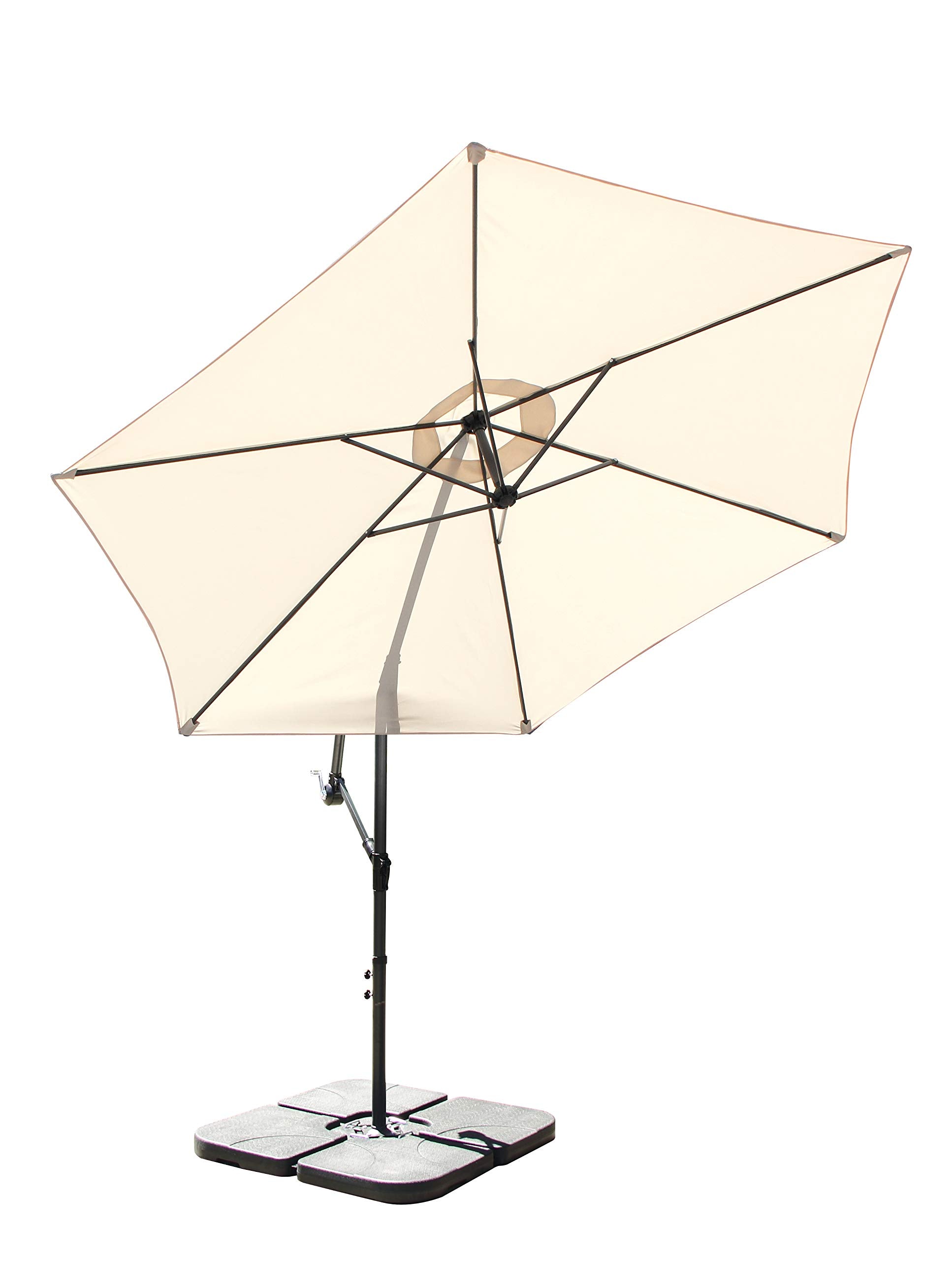 All Seasons Gazebos Ross James premium garden parasol umbrella with crank handle including base weight (Green)