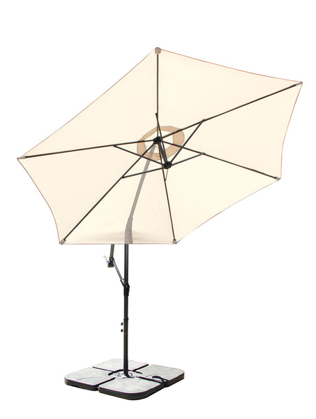 All Seasons Gazebos Ross James premium garden parasol umbrella with crank handle including base weight (Green)