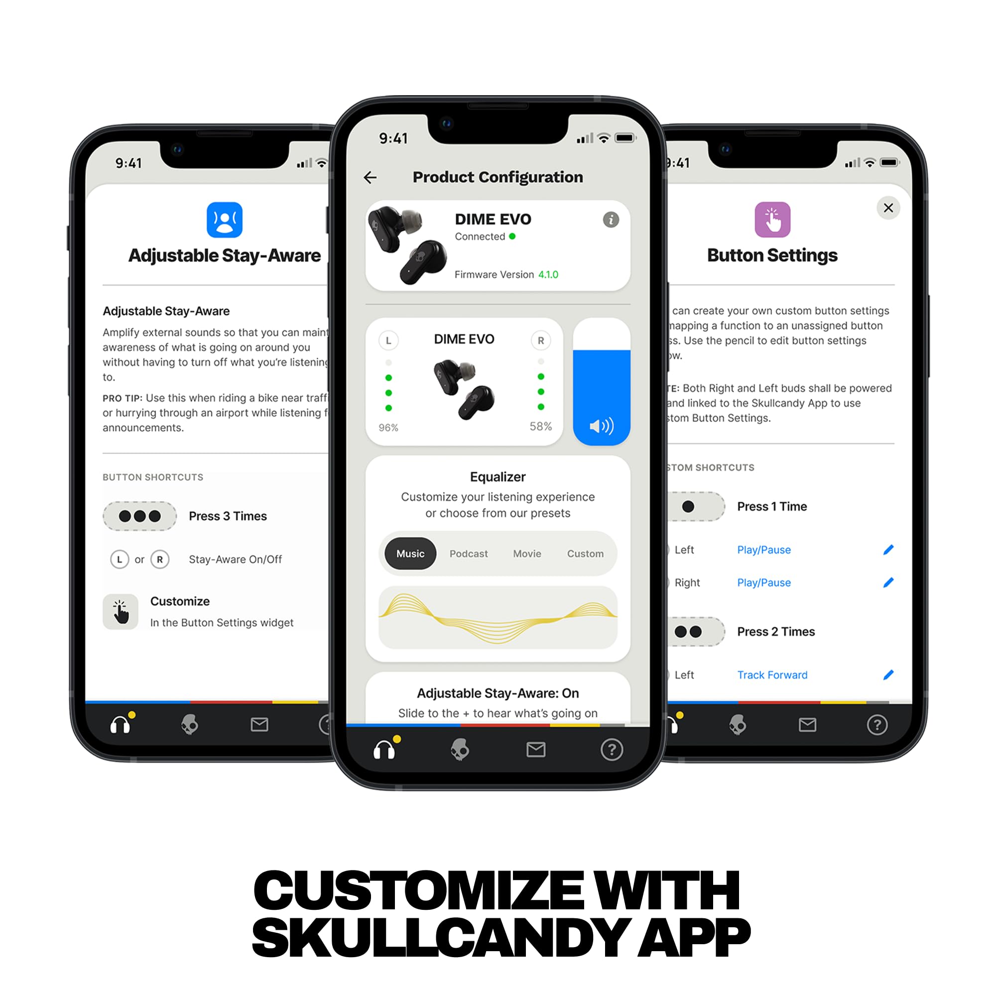 Skullcandy Dime Evo Wireless Earbuds, Bluetooth Headphones, Noise Isolating Fit, Up to 36 Hours Battery, Microphone for iPhone Android, Easy Carry with Clip-Anywhere Case - True Black