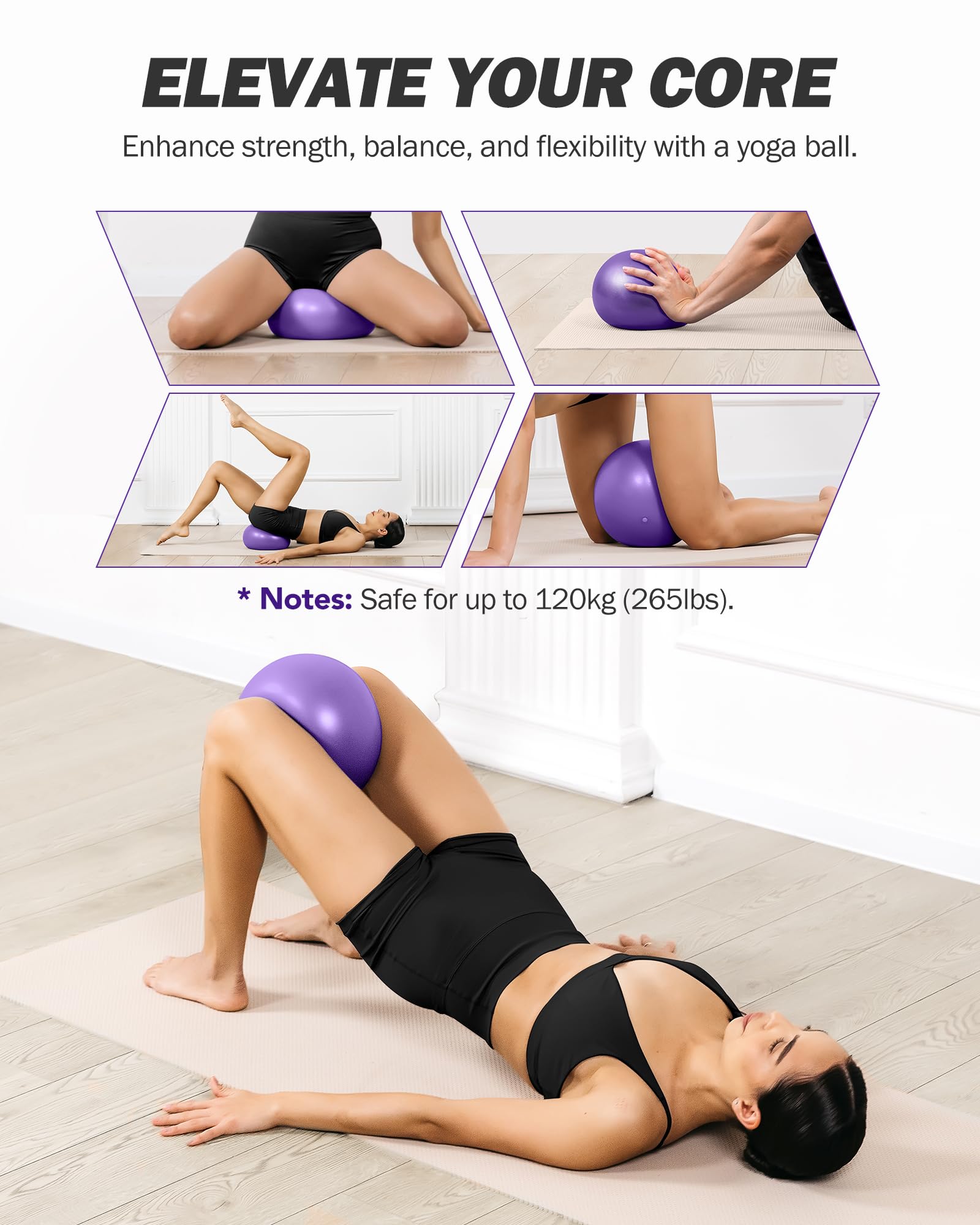 ALongSong Pilates Bar Set With 6 Latex Elastic Resistance Bands 20-180LBS or 30-240LBS & Door Anchor Pilates Equipment For Home Gym Workout Fitness