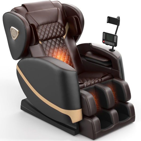 2025 Upgrade Massage Chair, Full Body Massage Chair with 10 Fix Points, Heating, Foot Massage, Auto Modes, Bluetooth Speaker, Touch Screen Controller, Zero Gravity Home Office
