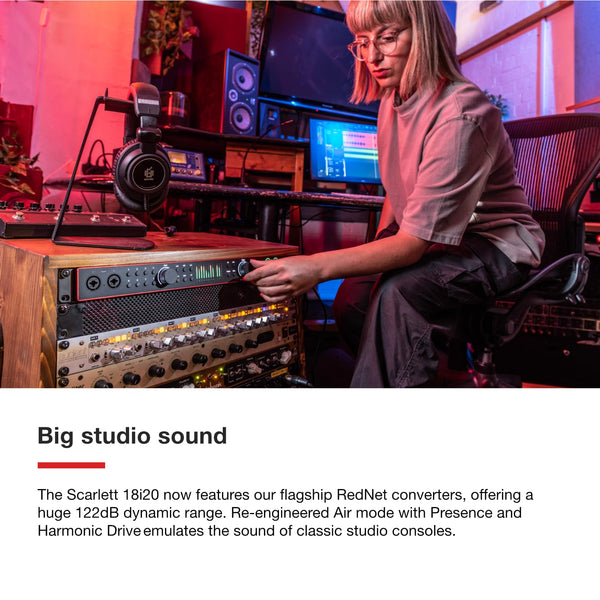 Focusrite Scarlett 2i2 4th Gen USB Audio Interface for Recording, Songwriting, Streaming and Podcasting — High-Fidelity, Studio Quality Recording, and All the Software You Need to Record