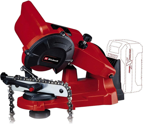 Einhell Power X-Change 18V Cordless Chainsaw Sharpener - Depth Stop, Chain Tensioner, Precision Angle Adjustment, Mounting Plate - GE-CS 18 Li Solo