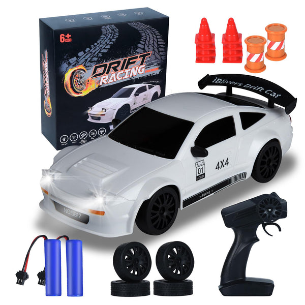 iBlivers Mini RC Drift Car with Full Proportional Throttle, 1:24 Remote Control Car 4WD Drift GT-RX7 RC Cars Vehicle High-Speed Racing RC Drifting Car Gifts Toy for Boys Kids (Pink)