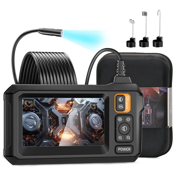GOLDEGGS Two-Way Articulating Endoscope Inspection Camera with Light, IP67 Waterproof Flexible Snake Borescope Camera for Wall/Automotive/Sewer/Air Conditioner/Home Appliance Repair with (5.2FT/1.5M)