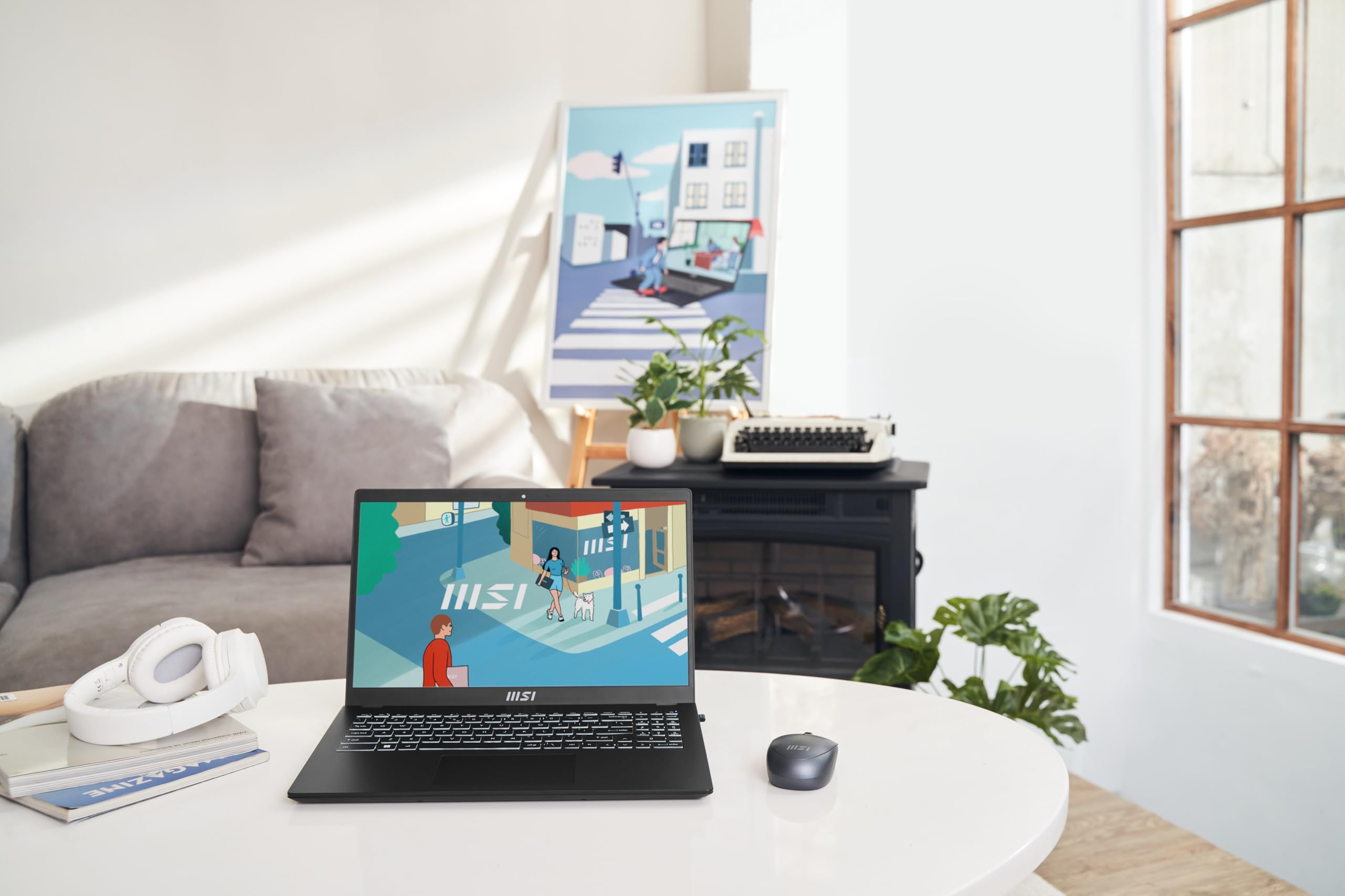 MSI Modern 15 Laptop (B7M-437UK) - (15.6" FHD IPS-Level Panel, AMD Ryzen 5 7430U, AMD Radeon Graphics, DDR IV 16GB (3200MHz), 512GB NVMe PCIe SSD, Intel WIFI 6E, Windows 11 Home Plus) - Classic Black