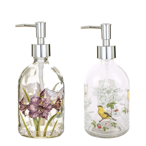 Topadorn 17oz Glass Soap and Lotion Dispenser Bottle with Rust Proof Plastic Pump Refillable Liquid Pump Bottle Great for Kitchen, Bath, Bathroom