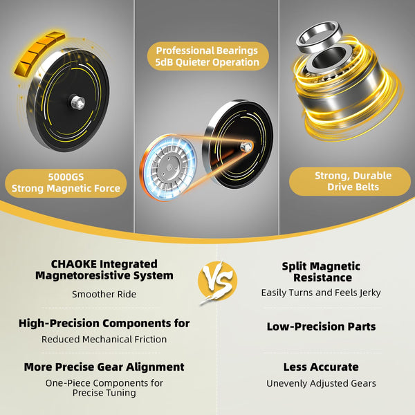 Exercise Bike, CHAOKE Stationary Bike for Home Fitness, Ultra-Quiet Magnetic Resistance Indoor Cycling Bike, Large Tablet Holder, Comfortable Seat, LCD Display, Strength Training