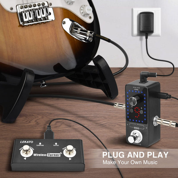 LEKATO Guitar Looper,Built-in Tuner,Bass Loop Effect Pedal(9 Loop Tracks,Max 40 Minutes Overdub Recording) Electric Guitar Loop Machine,Musicial Gears for Guitars/Bass/Keyboard/Drum