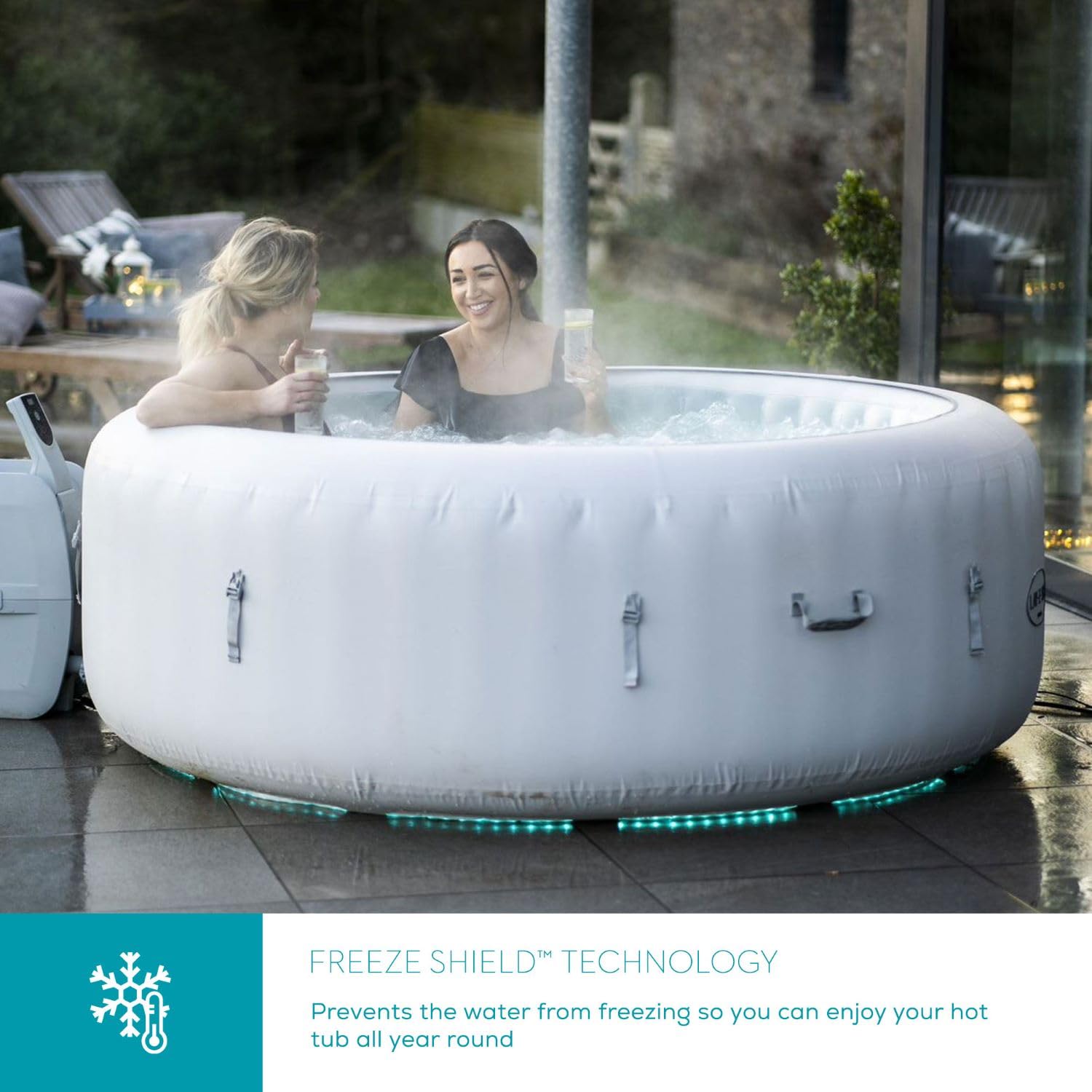 Lay-Z-Spa Paris AirJet Inflatable Hot Tub Spa 4-6 person, 1.96 m x 66 cm
