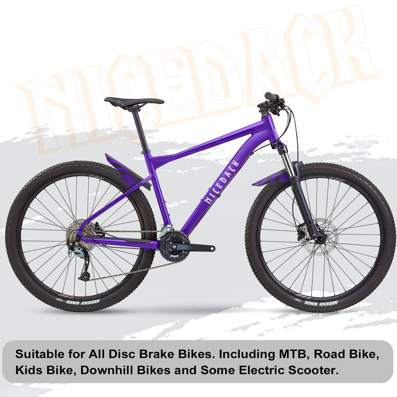 NICEDACK Mudguards Mountain Bike, 2 Pieces Mudguard Fit 20-29 Inch MTB Mudguard Front and Rear Compatible Bicycle Splash Guard