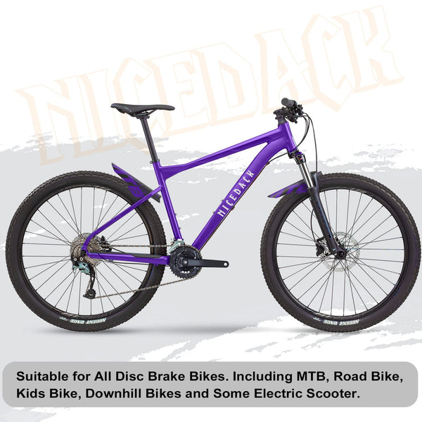 NICEDACK Mudguards Mountain Bike, 2 Pieces Mudguard Fit 20-29 Inch MTB Mudguard Front and Rear Compatible Bicycle Splash Guard