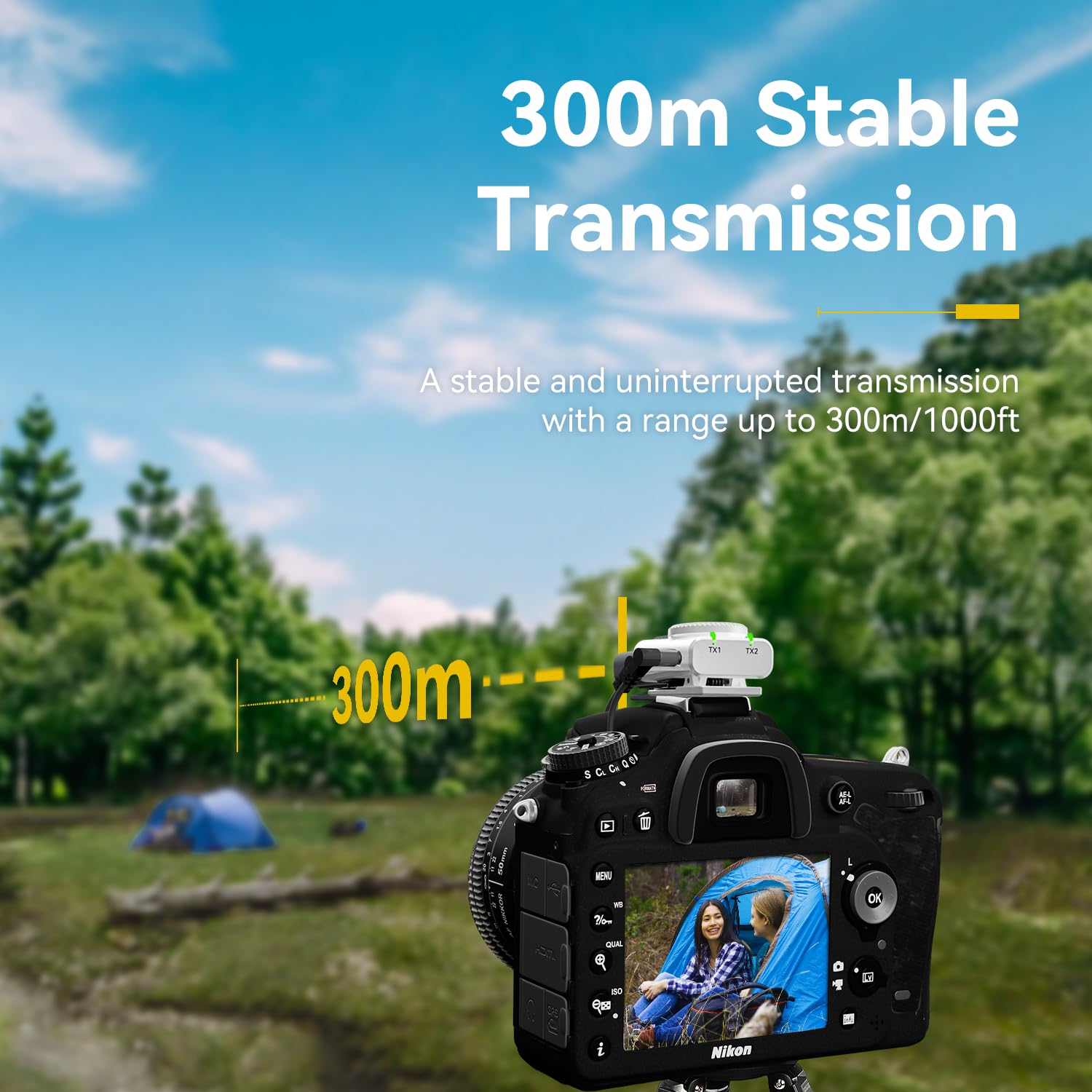 Hollyland Lark M2 Wireless Lavalier Microphone (2TX+1RX) Compatible with Camera, iPhone, Android, PC, 300m LOS Range, Hi-Fi Audio, Noise Cancelling, 40H Duration, Lapel Mic for Livestream Vlog-Black