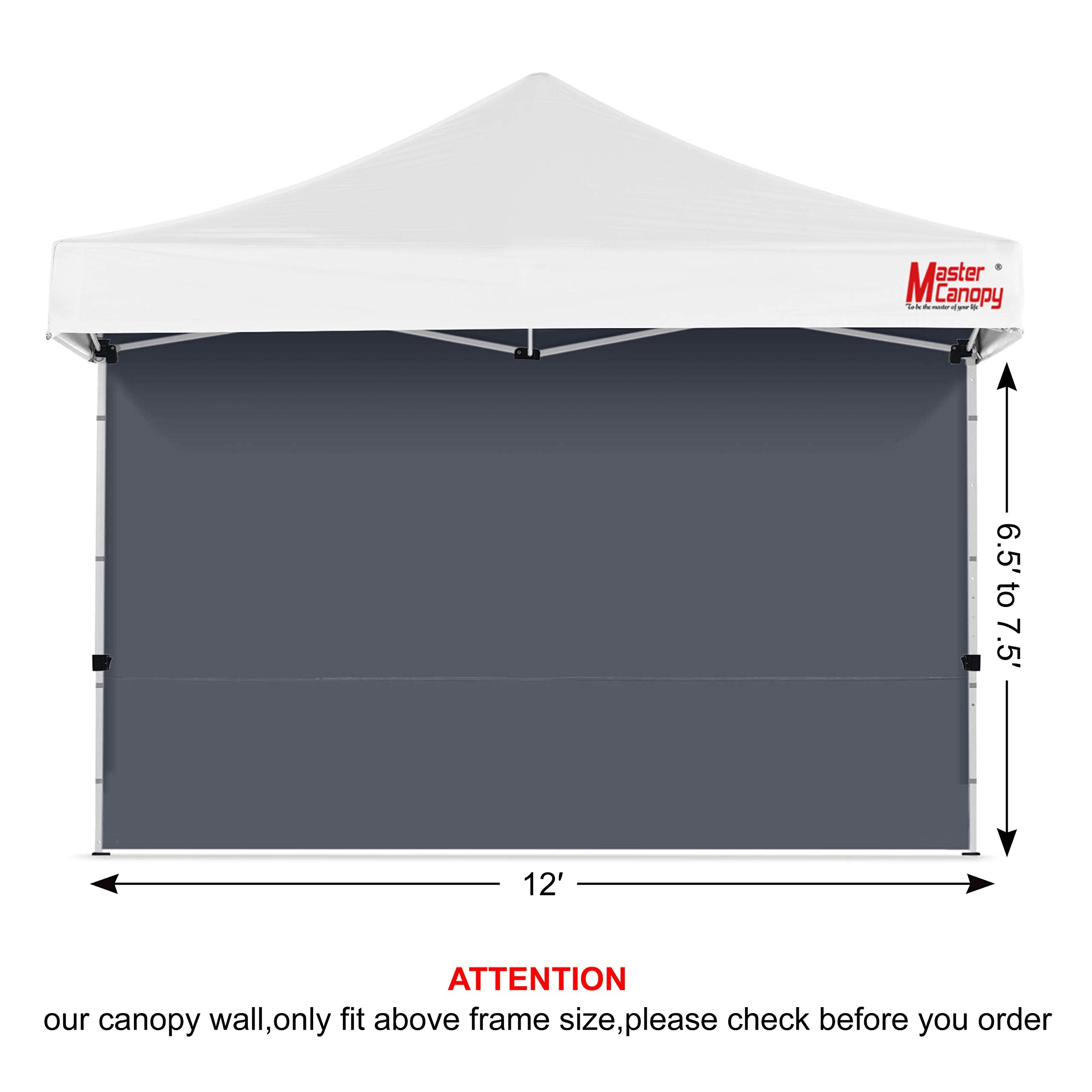 MASTERCANOPY Instant Gazebo Sidewall Panels Sunwall for 3x3M Pop Up Gazebo,1 Piece,Black