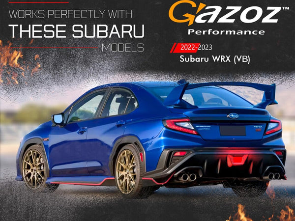 GAZOZ PERFORMANCE F1 Style 4th Brake/Fog Light Kit Rear Bumper - Plug and Play Brake Light Compatible with 2022-2024 Subaru WRX VB - Clear Lens Red Bar - Functions as Tail Lamp & Brake Lamp