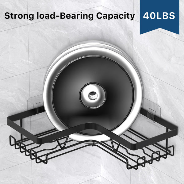 Kegii Telescopic Shower Caddy Corner - Stainless Steel Shower Shelf No Drilling Bathroom Caddy with Soap Holder and Hooks(White), On The Bath or Stand Up Shower