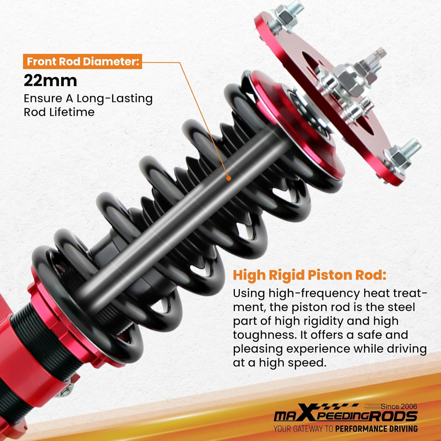 maXpeedingrods Coilovers Suspension Kit Performance Coilover for Toyota Celica 2000-2006 ZZT230 ZZT231 GT 1.8 VVT-i Coil Shock Strut Adj. Height