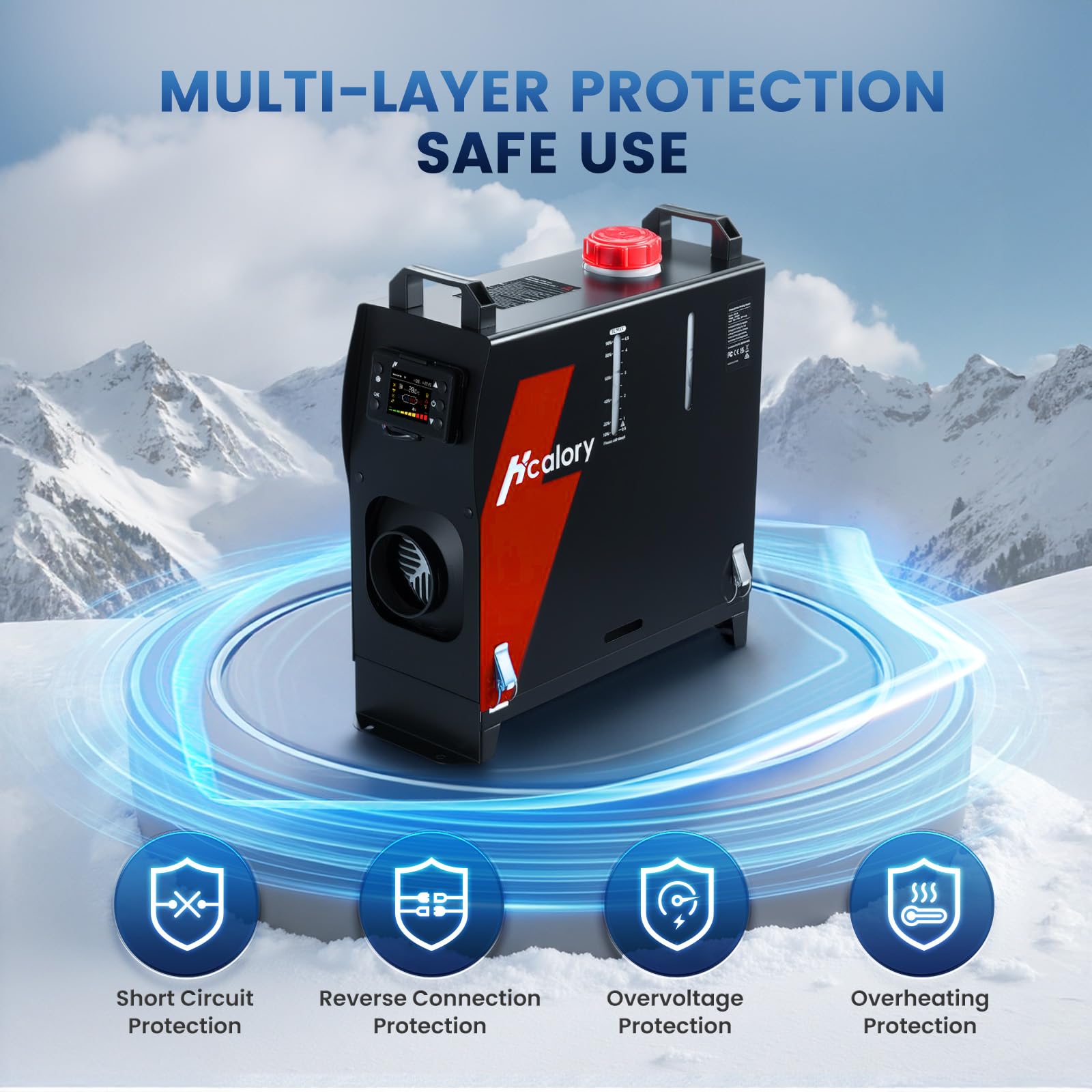 8KW Diesel Heater, HBS1S Portable Diesel Air Heater with App Control, 10-Temperature Settings, 18% Boost in Burning Efficiency, Auto Start-Stop, and 240V AC 12V 24V DC, for Car, Campers, 2025 Upgraded