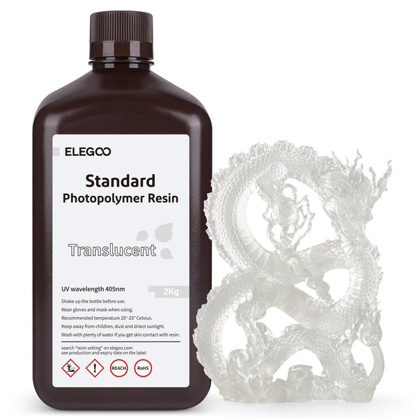 ELEGOO 8K 3D Printer Resin, Standard Photopolymer Resin 405nm UV-Curing Resin, Best for 8K/9K/12K/14K/16K LCD 3D Printer Space Grey 1000G