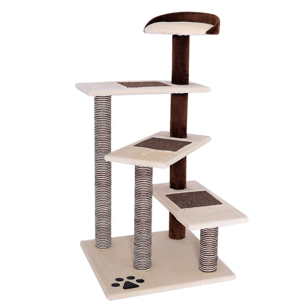 dibea Cat Scratcher Cat Tree Activity Centre Scratching Post 100 cm two coloured (beige/brown)