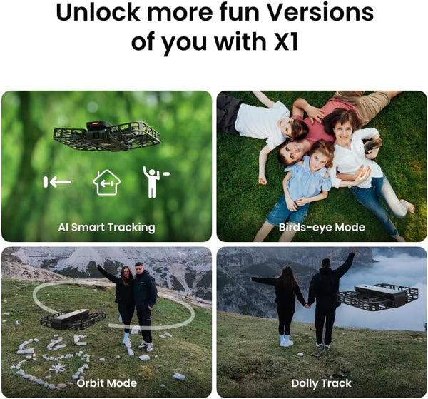 HOVERAir X1 Drone with Camera, Self-Flying Camera Drone with Follow Me Mode, Foldable Mini Drone with HDR Video Capture, Palm Takeoff, Intelligent Flight Paths, Hands-Free Control Black (Combo Plus)