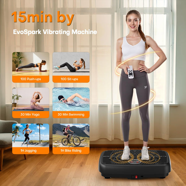 Vibration Plate, MOSUNY Vibration Plate Exercise Machine For Lymphatic Drainage, 2025 Upgraded Double Motors Vibration Plate for Weight Loss, 450 LBS Capacity Vibration Plate For Whole Body Workout