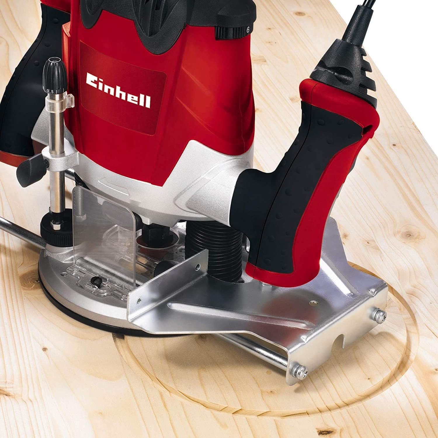 Einhell 4350490 TE-RO 1255 E Power Router | 1200W Wood Router Trimmer, Precise Variable Milling Depth Plunge Router | Electric 1/4 Inch Handheld Router Tool For Woodworking