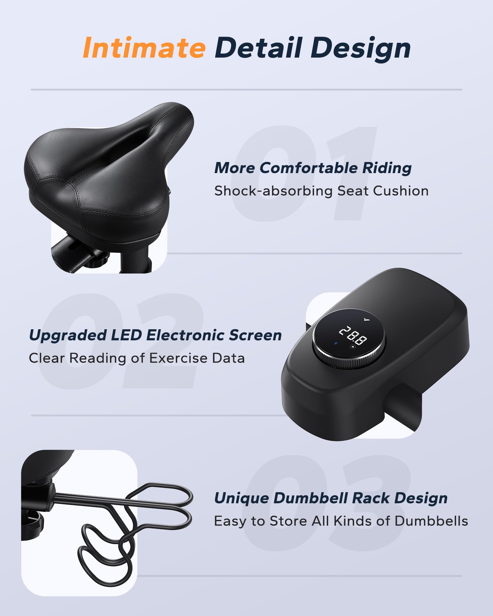 MERACH Exercise Bike with LED Display, Stationary Bike with Exclusive App for Customized Exercise Plans, Quiet Indoor Cycling Bike Exercise Equipment for Home Gym Use, 300lbs Weight Capacity