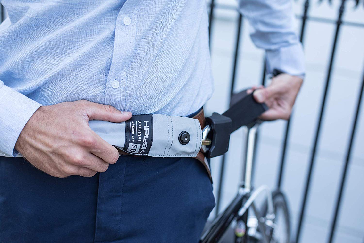 Hiplok Original Bike Chain with Lock/Bicycle Chain Loc. 85cm, Stainless Steel, Highly Visible. 3 Keys + 10 Year Warranty.