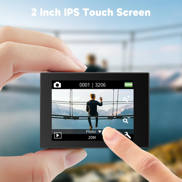 AKASO EK7000 Pro 4K Action Camera - Touch Screen EIS Adjustable View Angle 40m Waterproof Underwater Camera Remote Control Helmet Camera with Accessories Kit