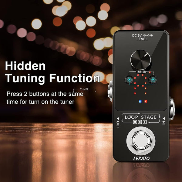 LEKATO Guitar Looper,Built-in Tuner,Bass Loop Effect Pedal(9 Loop Tracks,Max 40 Minutes Overdub Recording) Electric Guitar Loop Machine,Musicial Gears for Guitars/Bass/Keyboard/Drum