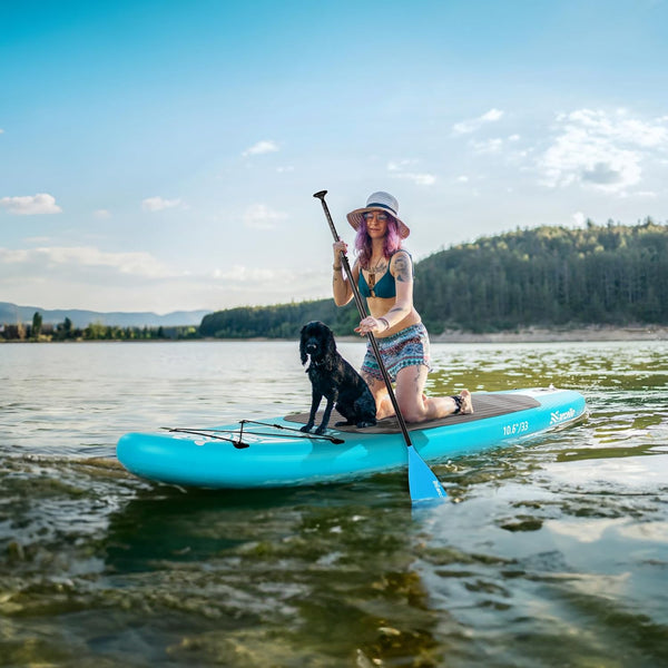 Inflatable Stand UP Paddle Board, 10’6 x 33” x 6” Paddle Board with Backpack, Pump, non slip Mat, Phone Case Ultra-Light Paddle Boards for Adults