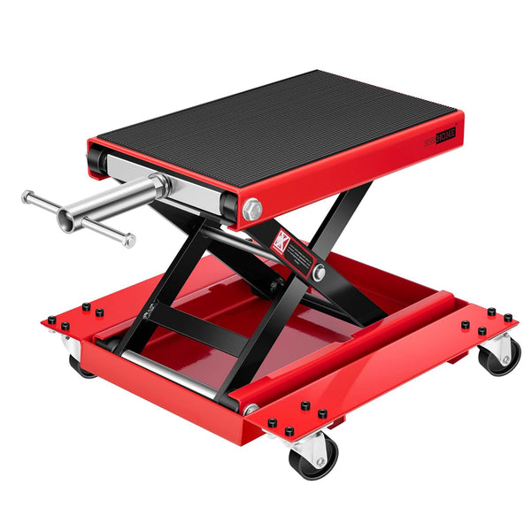 VIVOHOME Motorcycle Scissor Lift Jack Height Adjustable Heavy Duty Steel with Anti Slip Wide Deck Hoist Crank Center Stand 500KG Capacity for Motorcycles, ATVs, Dirt Bikes