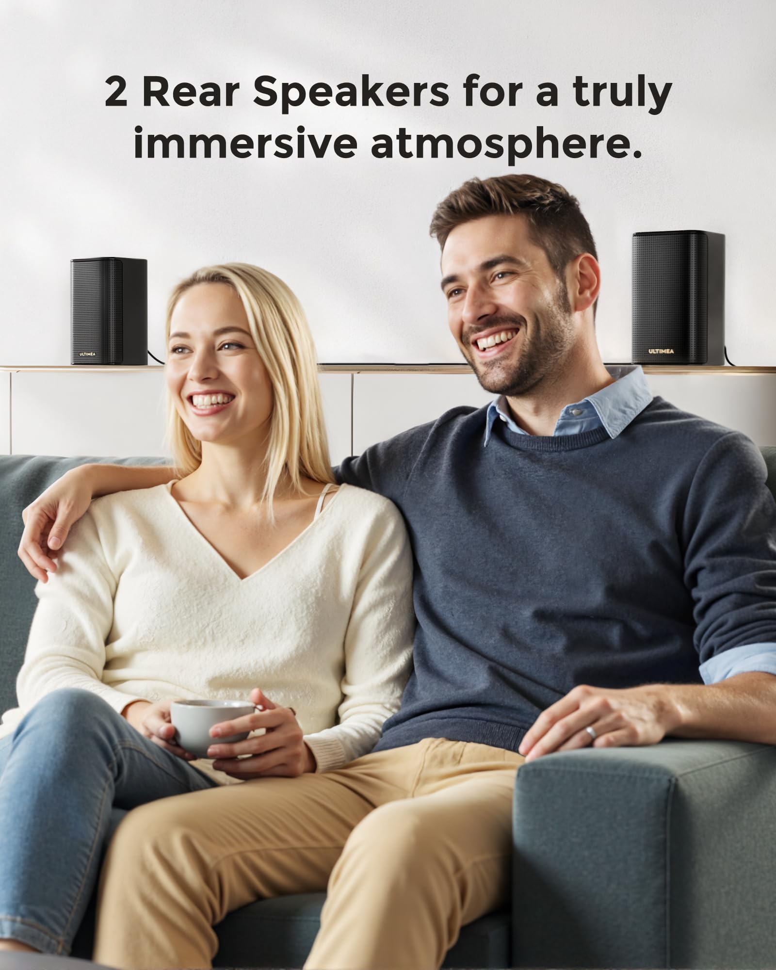 ULTIMEA 4.1ch Sound Bar for Smart TV with Subwoofer, App, Peak Power 200W, 2-in-1 Detachable Bluetooth 5.3 Soundbar, Bass Adjustable, 3 EQ Modes TV Sound Bar, ARC/Optical/Aux, Apollo S50 2025 Version