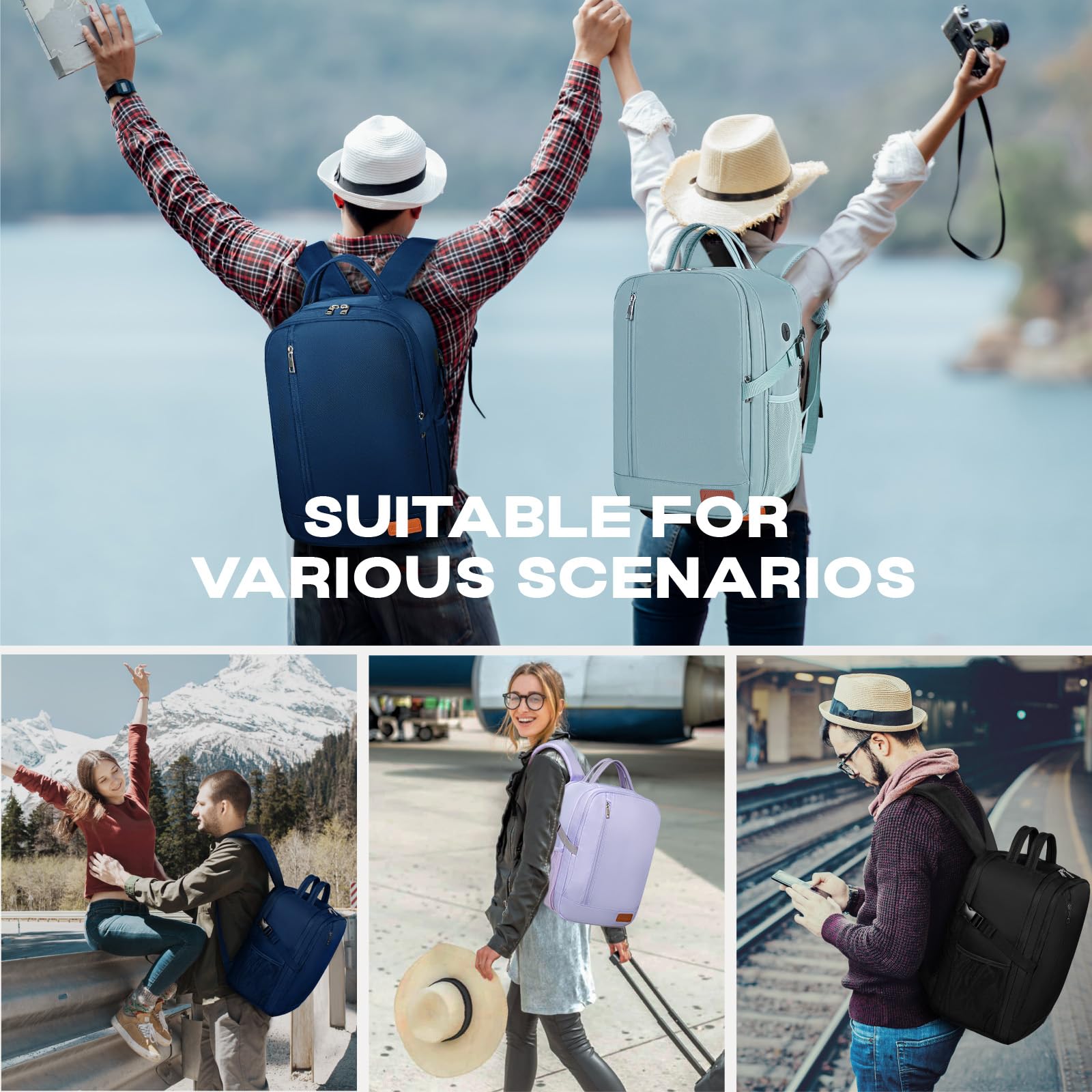 VMIKIV for Ryanair Cabin Bags 40x20x25 Underseat Carry On Bag,Small Travel Backpack Cabin Size for Men Women,Hand Luggage for Overnight, Weekend,Under Seat Casual Daypack for Airlines