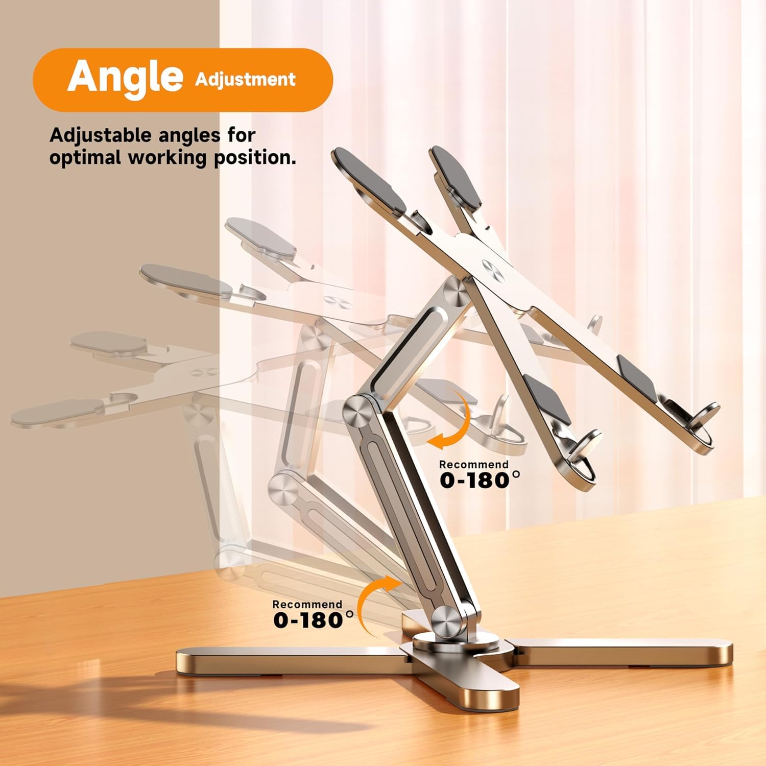 FoldWise X Laptop Stand for Desk - 100% Aluminum, 360 Rotating Base, Foldable, Adjustable Height & Angles Laptop Riser - Sturdy & Portable MacBook