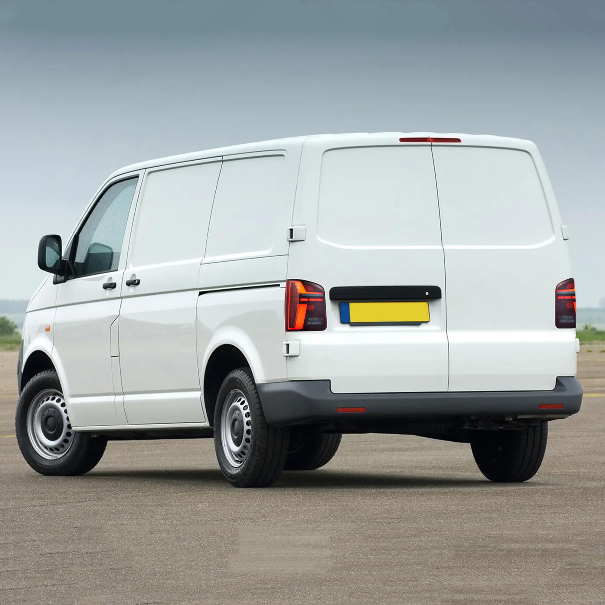 VLAND LED Rear Lights Compatible With Transporter T5 Facelift T5.1 Caravelle Multivan TDI TSI 2010-2014, w/Startup dynamic display, Driver & Passenger Side - Smoked