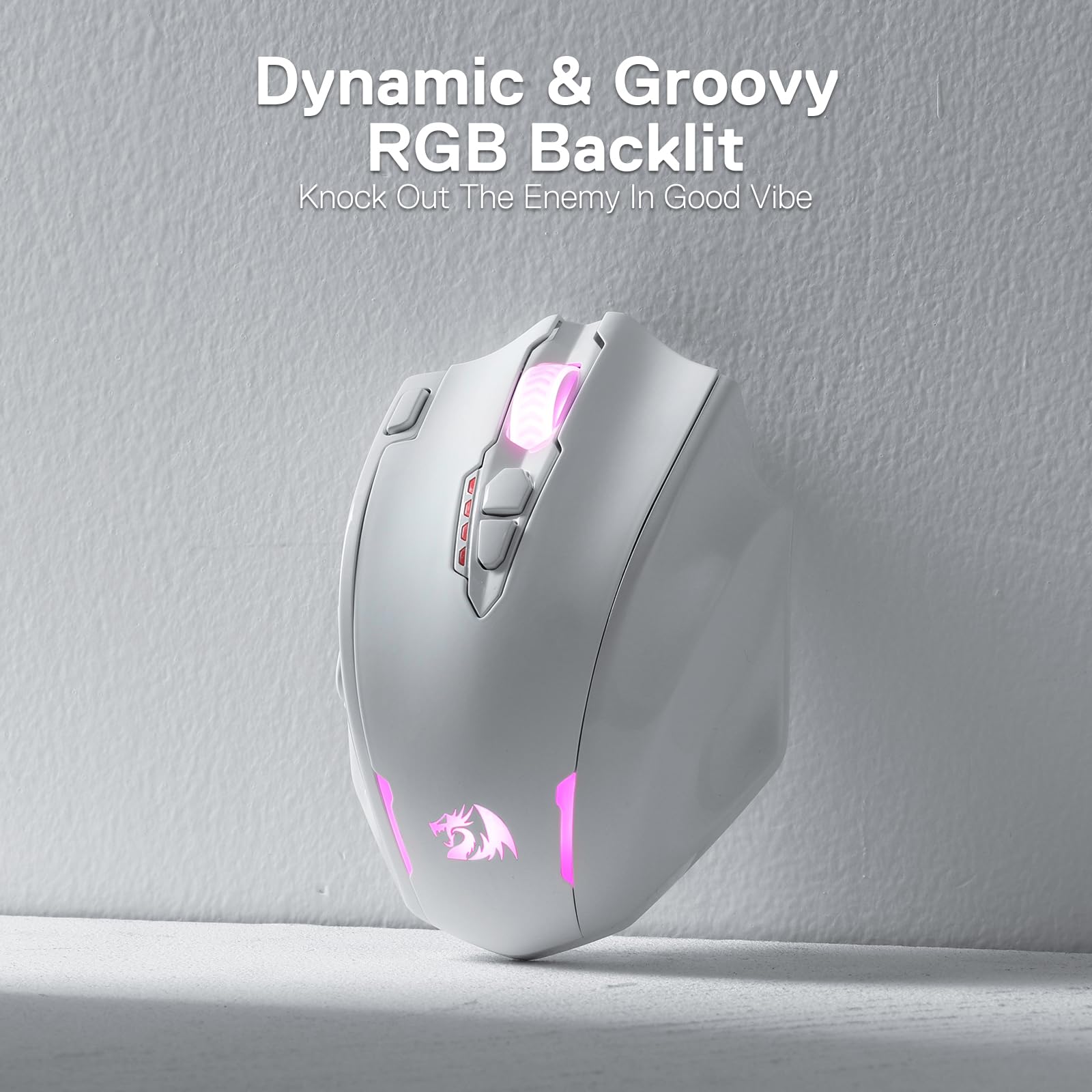 Redragon M908 Impact RGB LED MMO Mouse with Side Buttons Optical Wired Gaming Mouse with 12,400DPI, High Precision, 20 Programmable Mouse Buttons