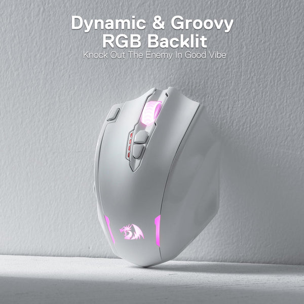 Redragon M908 Impact RGB LED MMO Mouse with Side Buttons Optical Wired Gaming Mouse with 12,400DPI, High Precision, 20 Programmable Mouse Buttons